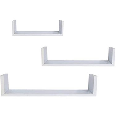 EWEI's HomeWares Whc 1004 Cd 3 Floating U Shelves - White