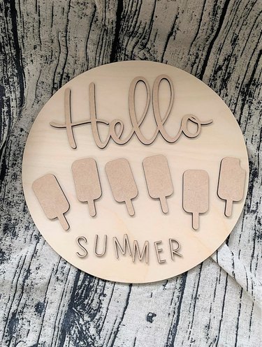 Hello Summer Popsicle Door Hanger Sign