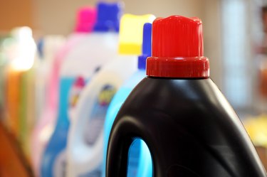 Detergents in plastic bottles