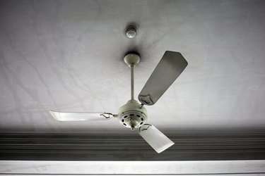 Low Angle View Of Old-Fashioned Ceiling Fan