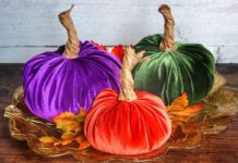 DIY Decorative Velvet Pumpkins