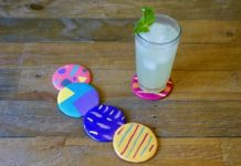 DIY Colorful Abstract Art Coasters
