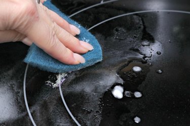 how to clean melted plastic off a stovetop burner