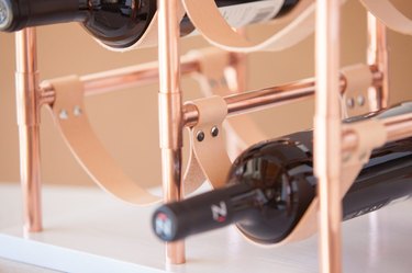 How to Make a Copper Pipe and Leather Wine Rack