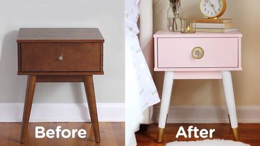 Newly luxe nightstand before and after