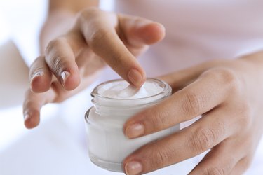 lotion in glass jar