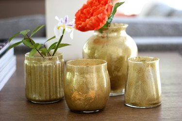 Faux mercury glass vases