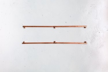 DIY Standing Copper Pipe and Pine Shelf