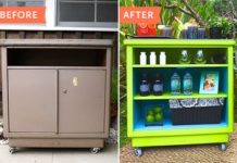 Before & After: Metal Cart Becomes a Side Table