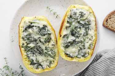 Plated stuffed spaghetti squash