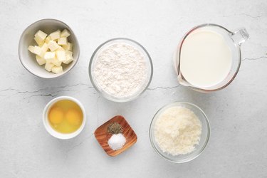 Ingredients for béchamel sauce