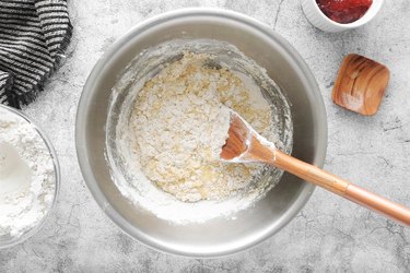 Add flour and mix dough