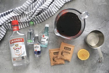 Ingredients for Long Island iced tea jello shots