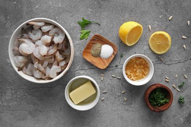 Ingredients for lemon garlic shrimp