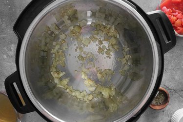 Cook the onions and garlic