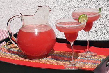 margarita pitcher and glasses
