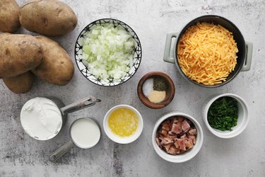 Ingredients for mashed potato casserole