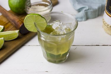 Garnished caipirinha