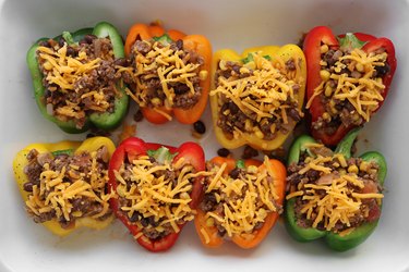 Stuff bell peppers with taco filling