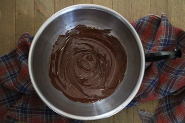Melt chocolate in double boiler