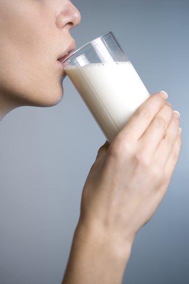 Woman drinking milk