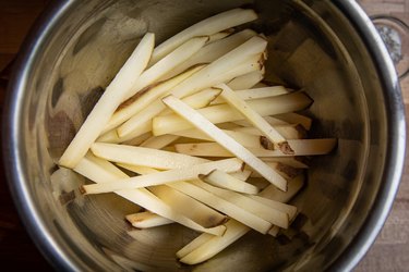 Potato strips in bowl