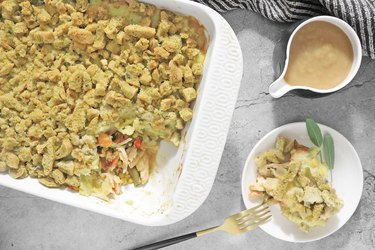 Thanksgiving dinner turkey casserole