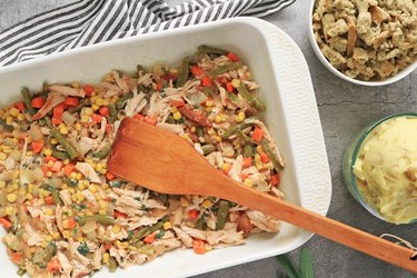 Transfer turkey mixture to casserole dish