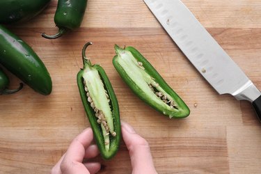 Cut the jalapeño peppers