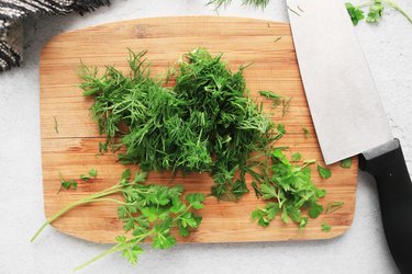 Chop fresh herbs