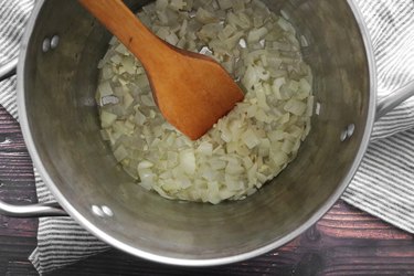 Cook onions and garlic