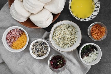 Ingredients for savory pull-apart bread