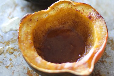 Acorn squash with honey in the center