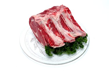 Plate of uncooked meat