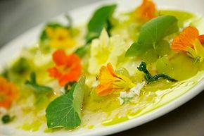 Nasturtium flowers add color and flavor to a meal. 