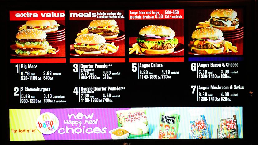 McDonald's menu